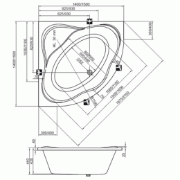 Фото Акриловая ванна 150x150 Ravak (C661000000), четверть круга
