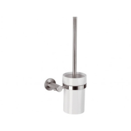 Фото Remer Minimal inox Mi66INOXCR Ёршик для унитаза подвесной (белый | матовая нержавеющая сталь)