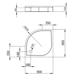 Фото Душевой поддон из искусственного камня Radaway Paros A 90x90x13 белый MBA9090-03-1