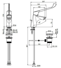FIMA Carlo Frattini Spot F3001/LCCR Локтевой смеситель для раковины