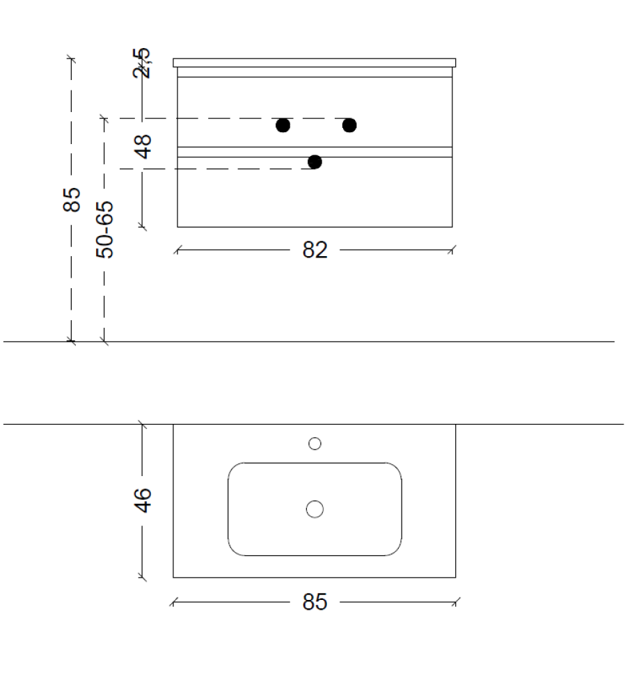 Фото Armadi Art 849-085-WW Тумба CAPOLDA 85 белая + ручка дерево