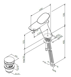 Смеситель для умывальника Am.Pm Spirit 2.0 (F70A82100) хром