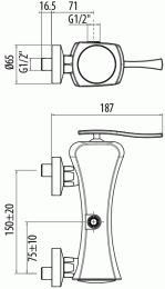 Фото Смеситель для душа 4327/43C0cr Icarus GATTONI