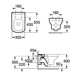 Инсталляция Alcaplast с унитазом Roca Dama Senso 346517000, сиденье микролифт клавиша хром