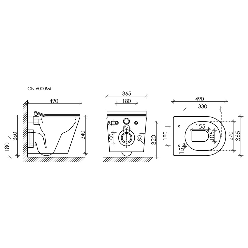 Подвесной унитаз Ceramica Nova Balearica CN6000MC Rimless с сидением