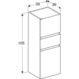 Шкаф-пенал Geberit Renova Plan, 39 х 105 см, цвет белый глянцевый, 501.922.01.1
