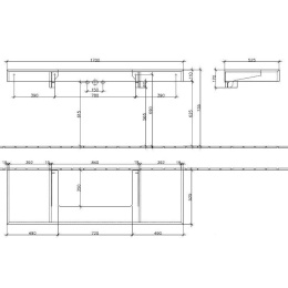 Столешница под раковину C26505FC VILLEROY&BOCH Memento, 1700 x 110 x 525 мм