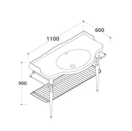 Фото Консоль под раковину Globo Paestum (PATC22) хром