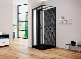 Душевая кабина 80x110x210 Esbano (ESKBB1180CKR) черный, Поддон низкий