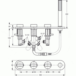Ideal Standard Moments A3920AA Смеситель для ванны
