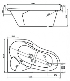 Фото Акриловая ванна 160x100 Santek (1.WH11.2.036), Гидромассаж: нет