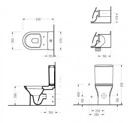 Напольный унитаз Serel Nita NT02 35.5 x 63 x 81 см с бачком, сиденье Soft Close, белый