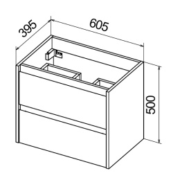База под раковину BelBagno Kraft KRAFT 39-600/390-2C-SO-PP