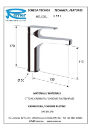 Смеситель Remer для раковины RR L11 L