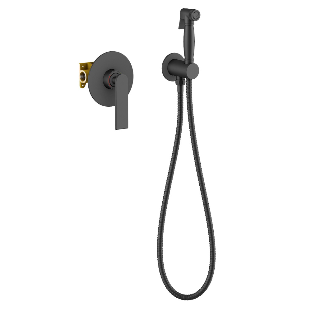 Фото Смеситель встроенный с гигиеническим душем Timo Anni 2789/03SM черный