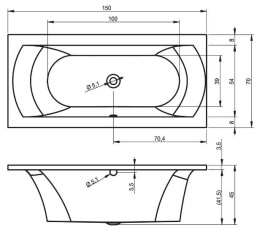 Фото Акриловая ванна 150x70 Riho Lima B049001005 белый