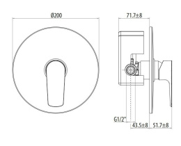 Фото Смеситель для душа 3030/30C0.CHcr H2omix3000 GATTONI