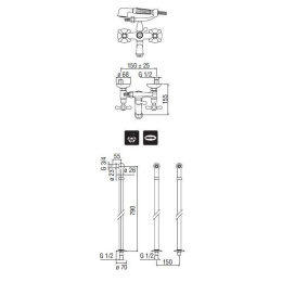 NOBILI Grazia GRC5001CR_AV00151/10CR Напольный смеситель для ванны (хром)