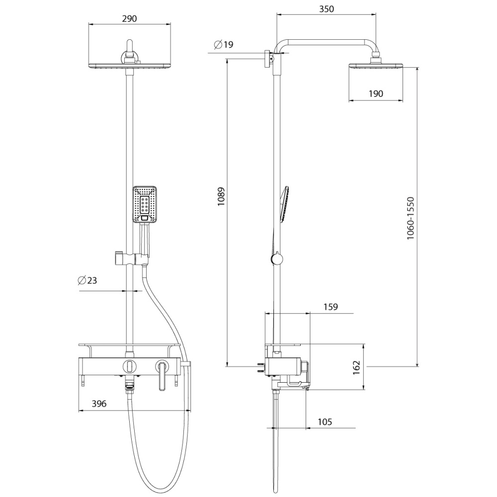 Душевая система для ванны Lemark Mista (LM6462WG)