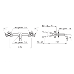 Фото Stella Eccelsa Встраиваемый смеситель для раковины 3863, цвет: хром