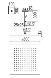 NOBILI AD138/51CR_AD139/111CR Верхний душ с кронштейном (хром)