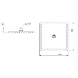 Remer 357UFD40X Душевая головка с шарнирным соединением, 40 см (сталь)