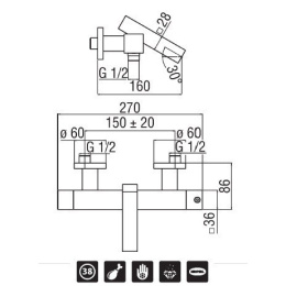 NOBILI Tower TW00010/1CR Термостат для ванны (хром)