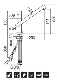NOBILI Tower TW00117CR Смеситель для кухни (хром)