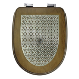 Фото Migliore Gianeta 27916 Крышка/сиденье унитазa, Noce с метал.декором"решетка"/хром