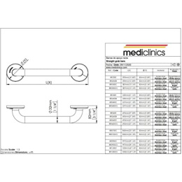 Поручень прямой Mediclinics BR0600C