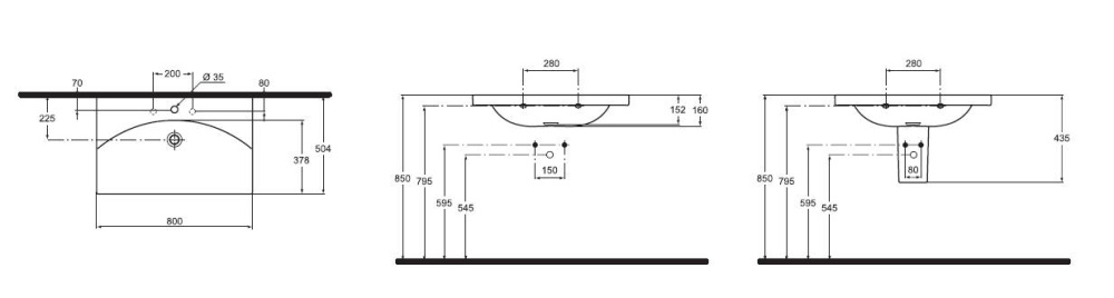 Раковина Ideal Standard Daylight K072701 80 см