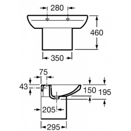 Раковина 80 см Roca Dama Senso (327510000) белый