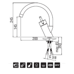 NOBILI Oz T2 OZ113/T2SA Смеситель для кухни (сатин)