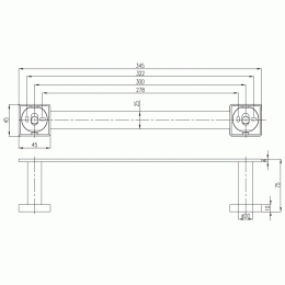 Villeroy&Boch Elements-Striking TVA15200900061 Держатель для полотенца 345 мм