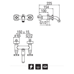 NOBILI Spring SP57001/1CR Смеситель для ванны (хром)