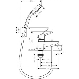 Смеситель Hansgrohe Talis 31426000 для ванны