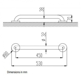 Фото Поручень прямой Nofer 15054.45.W белый
