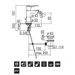 NOBILI Sofi SI98119/1CR Смеситель для биде (хром)