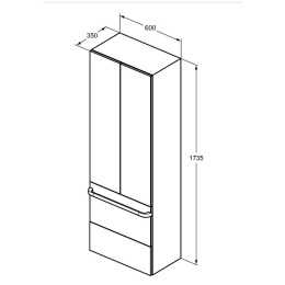 Шкаф-пенал R4316FC Ideal Standard Tonic II (светло-корич. глянц)