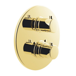 Фото Термостат для душа встраиваемый с переключателем на 2 потребителя Giulini Futuro золото   F8213-FUO