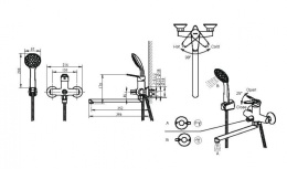 Фото Смеситель для ванны Bravat Emeralda длинный излив (F6135147CP-LB-RUS)
