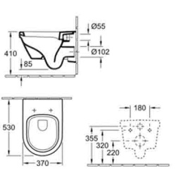 Инсталляция Am.Pm с унитазом Villeroy&Boch Omnia Architectura 5684 H101, сиденье микролифт клавиша б