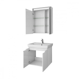 Dreja Q(D) 99.1002 Тумба 70 см, подвесная, 2 дверцы, белый глянец