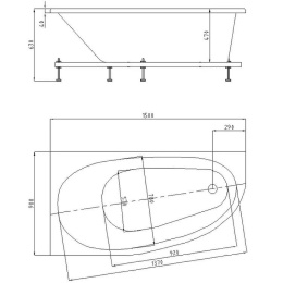 Фото Акриловая ванна 150x90 Aquatek (DIV150-0000001), асимметричная