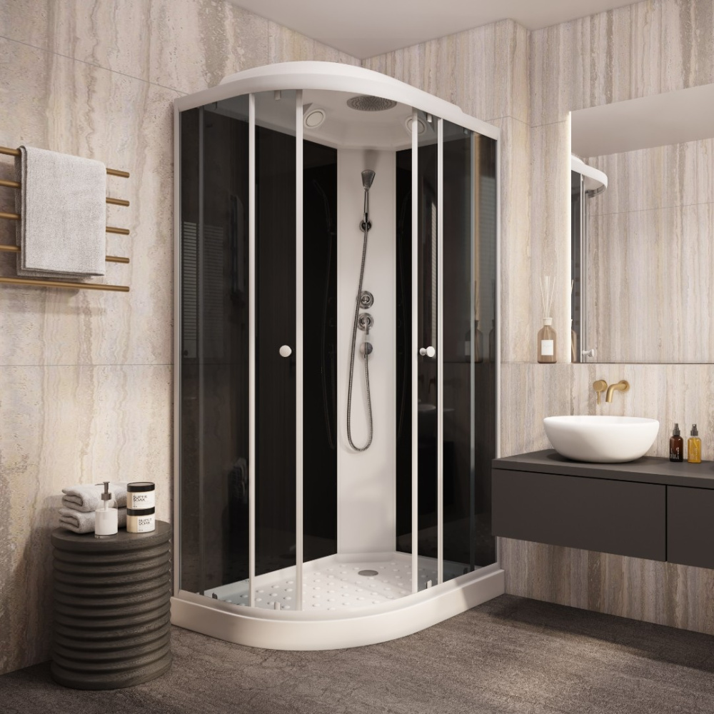 Фото Душевая кабина 120x80x210 Parly (EC1231R) белый, Без гидромассажа, ABS-пластик, Поддон низкий