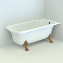 Фото Migliore Olivia 27003 Ванна 174x80хH66 см, на лапах "LEONE" STANDART в угол, слив/перелив бронза