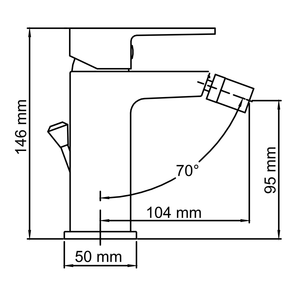 Смеситель для биде Wasserkraft Abens 2006 черный матовый