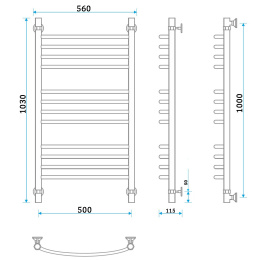 Водяной полотенцесушитель Energy Prestige 100х50