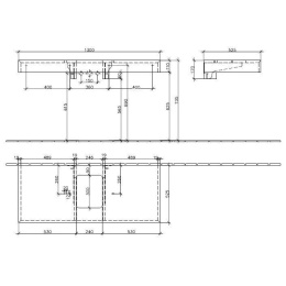 Столешница под раковину C26503FC VILLEROY&BOCH Memento, 1300 x 110 x 525 мм