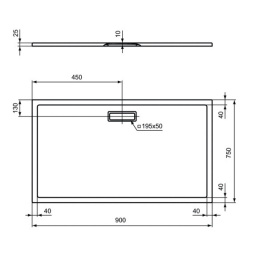 Поддон душевой Ideal Standart Ultra Flat New T4480V1 90 x 75 см ультратонкий, прямоугольный, белый м